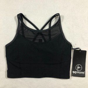 NEW 90 Degree Womens XS Prove Them Wrong Sports Bra Cups BW2667 Black $58